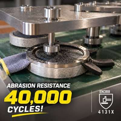 Abrasion Resistance: 40,000 cycles, EN388:4131X